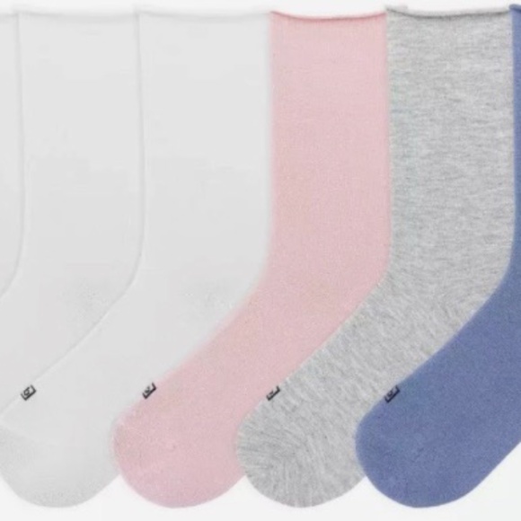 NEW K BELL Women's Modal Roll Top Crew Socks, 5.5-10 Shoe Size, 6 Pairs - Picture 1 of 5